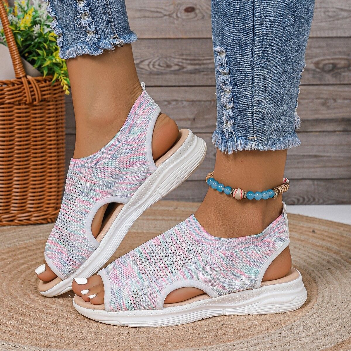 Breathable Flyknit Sandals by Greta 