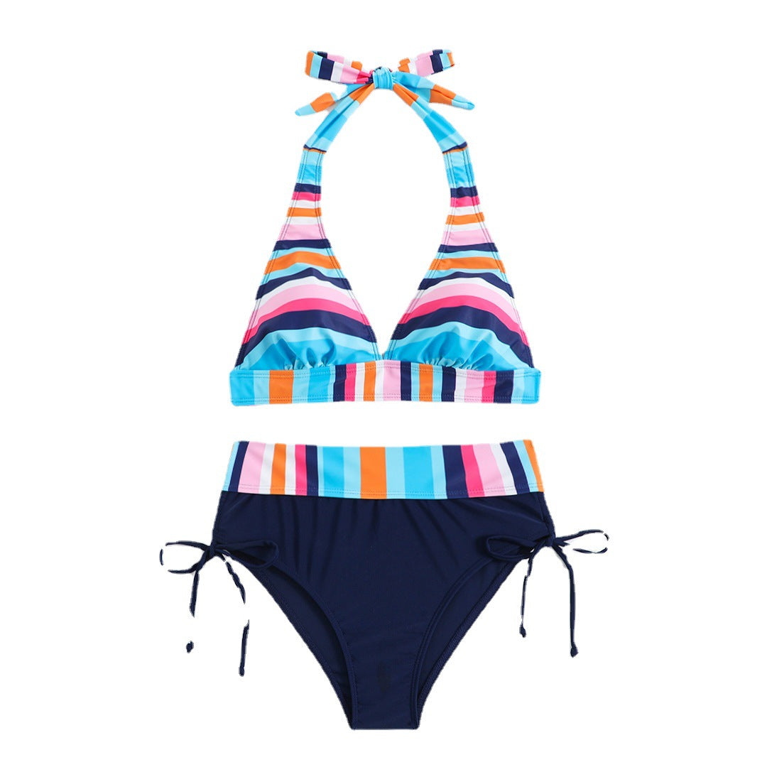 Striped High Waist Bikini by Greta 