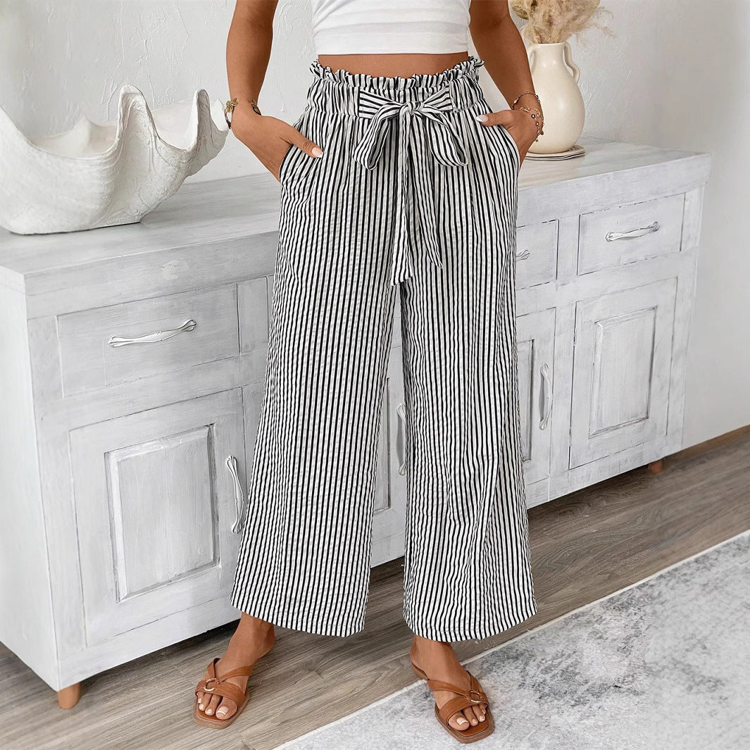 Striped Straight-Leg Pants by Greta 