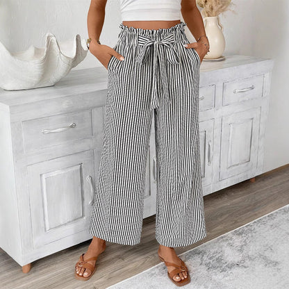 Striped Straight-Leg Pants by Greta 