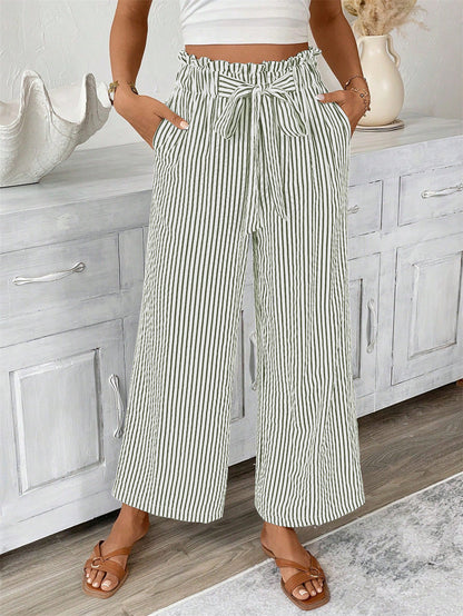 Striped Straight-Leg Pants by Greta 