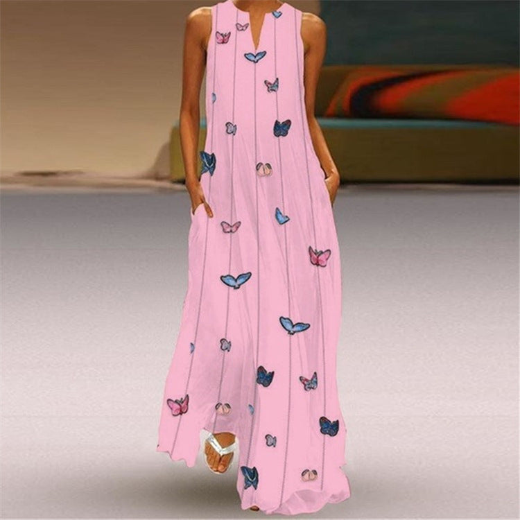 Vibrant V-Neck Swing Dress by Greta 