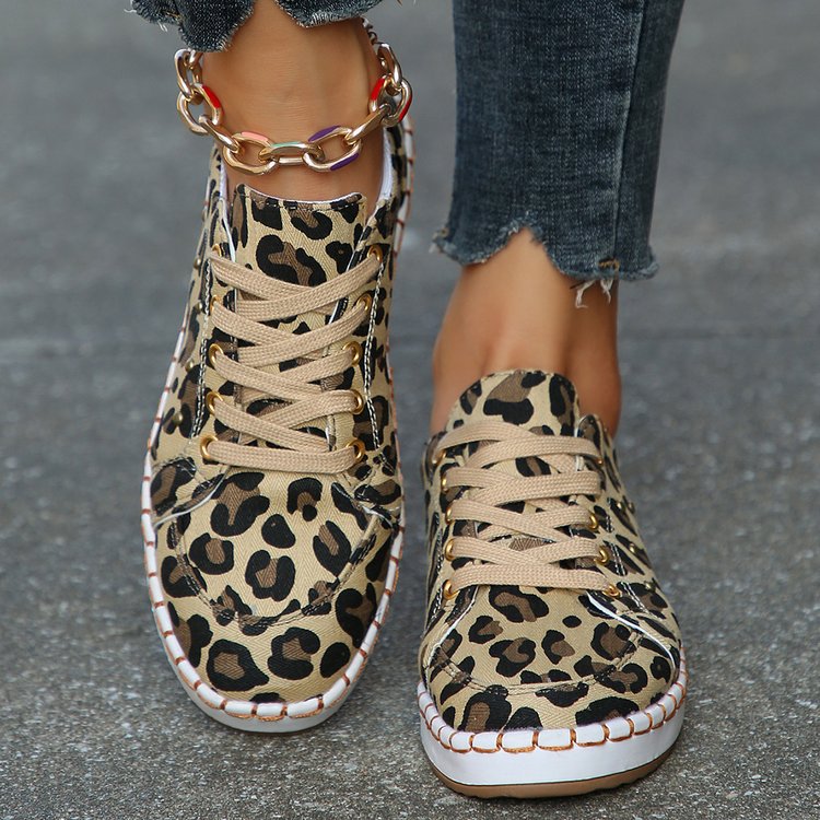 Leopard Print Greta  Canvas Sneakers
