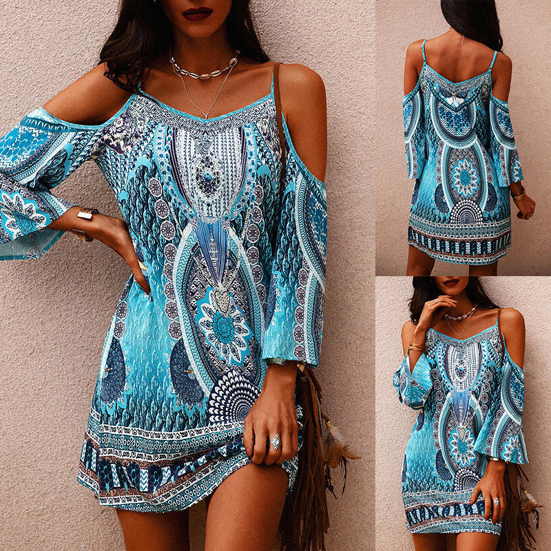 Boho Printed Greta  Hollow-Out Summer Dress