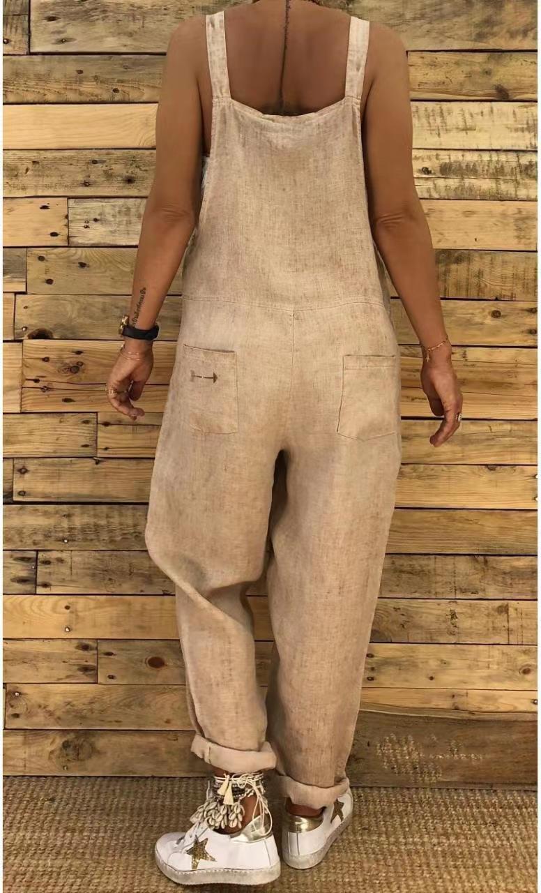 Relaxed Cotton Linen Jumpsuit by Greta 