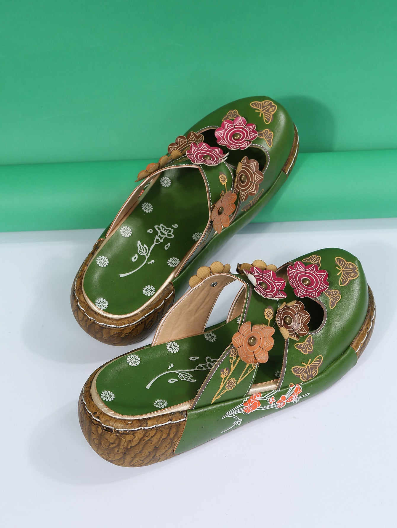 Boho Floral Greta  Round Toe Sandals