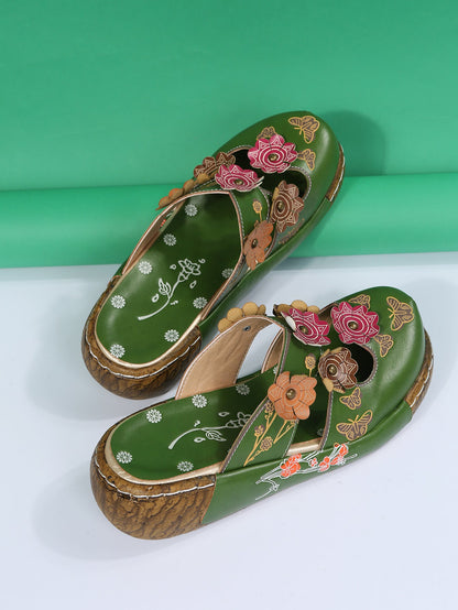 Boho Floral Greta  Round Toe Sandals