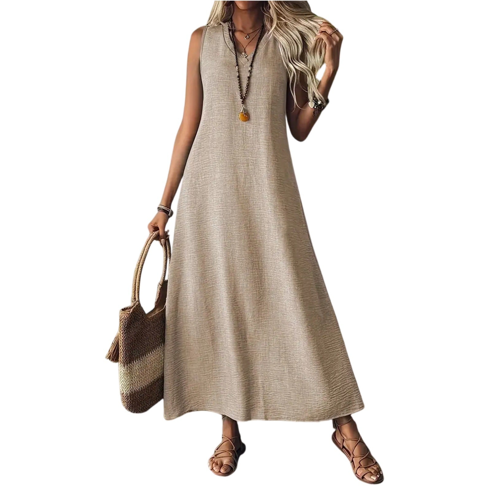 Chic Hemp Sleeveless Dress Greta 