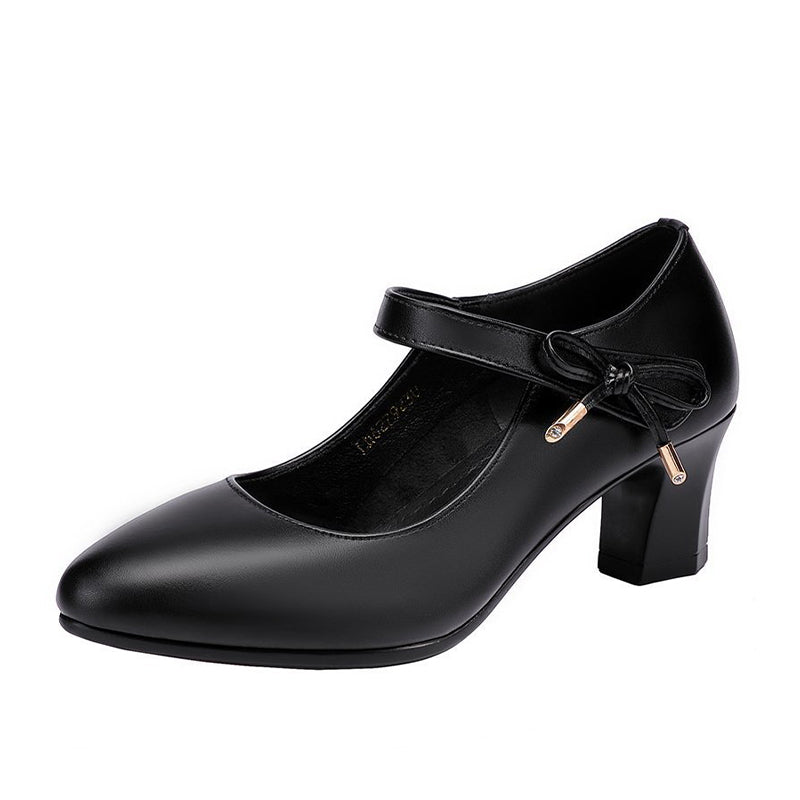 Chic Mid-Heel Buckle Pumps by Greta 