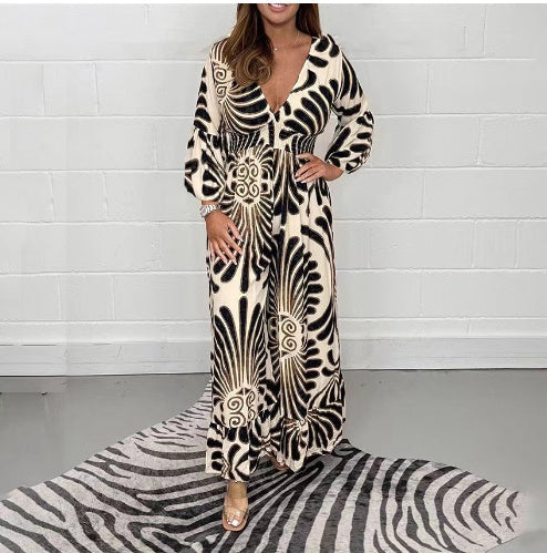 Printed Chiffon A-Line Dress by Greta 