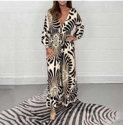 Printed Chiffon A-Line Dress by Greta 