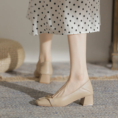 Elegant Square Toe Heels by Greta 