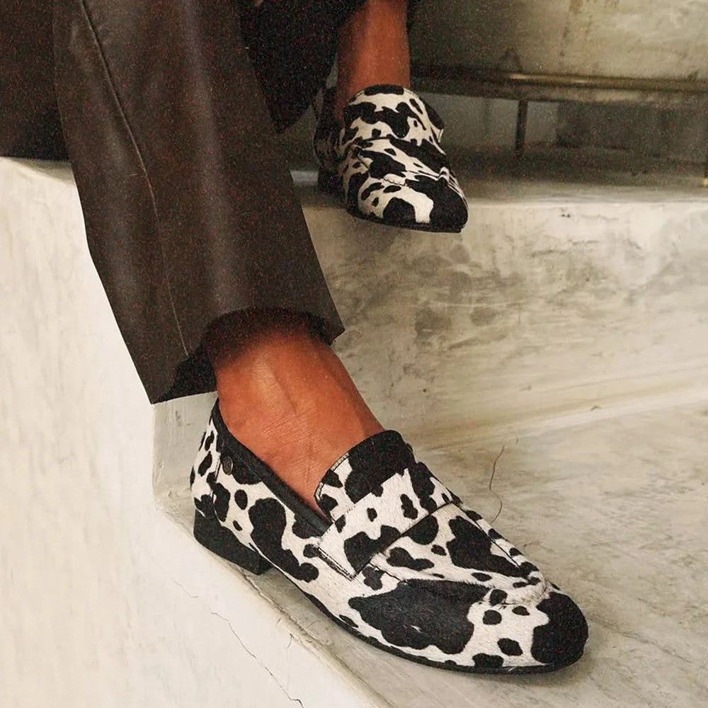 Cowprint Round-Toe Plus Shoes by Greta 