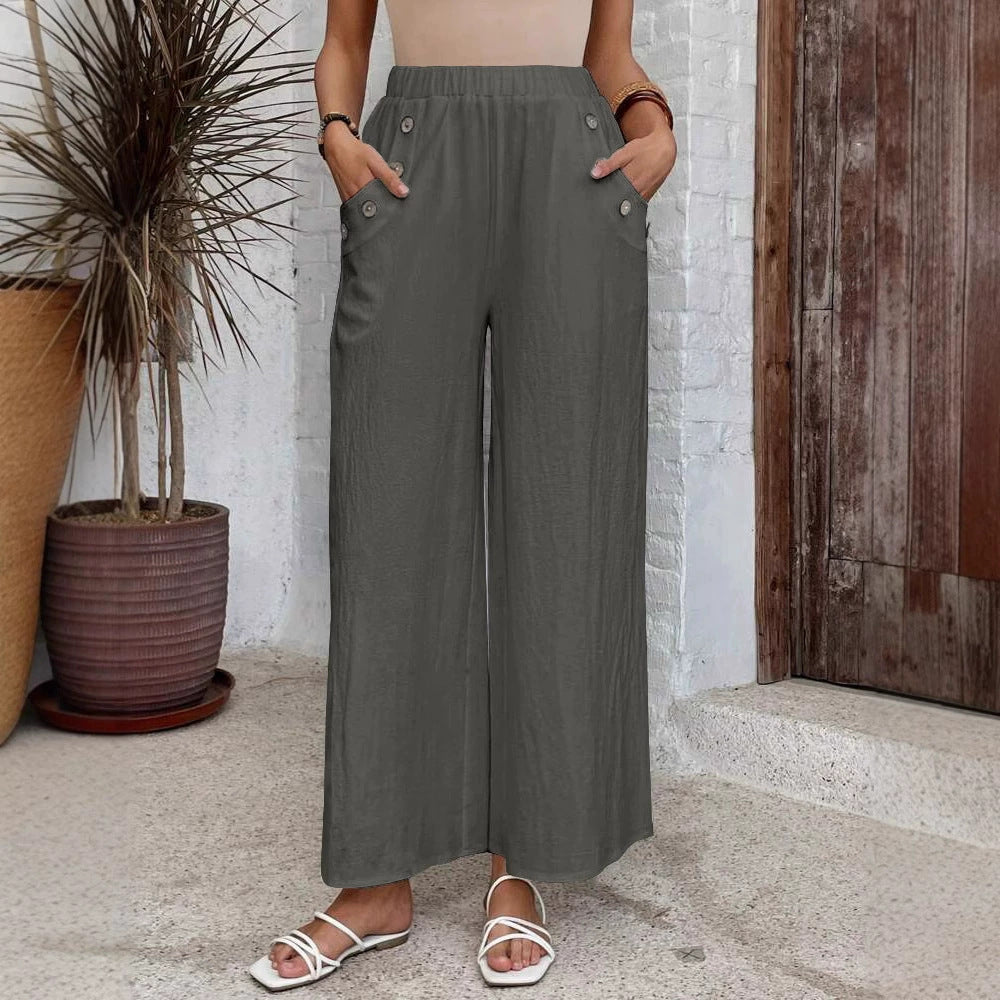 Relaxed High Waist Wide-Leg Pants by Greta 