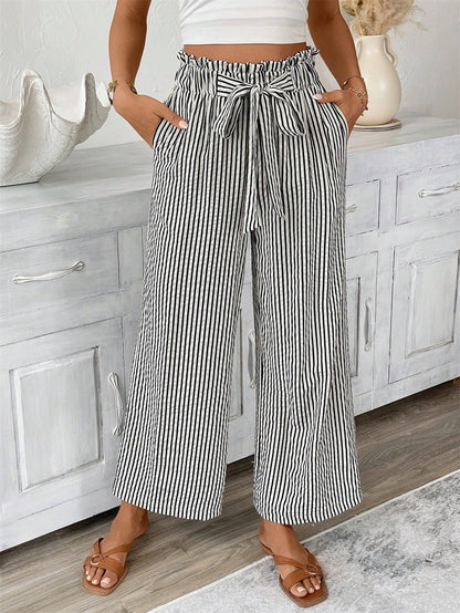 Striped Straight-Leg Pants by Greta 