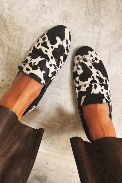 Cowprint Round-Toe Plus Shoes by Greta 