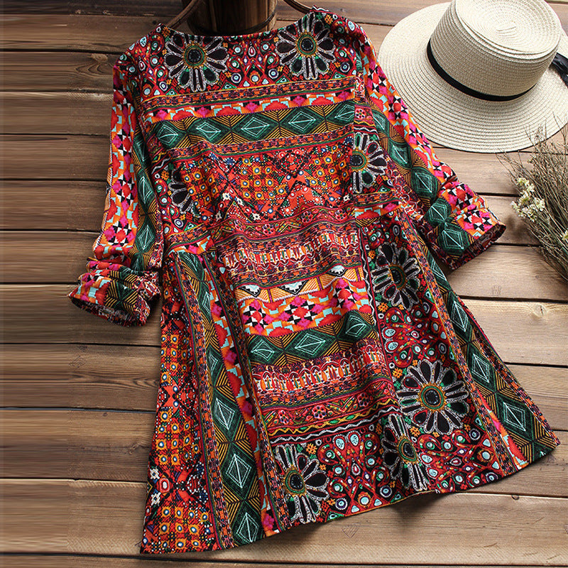 Boho Print Cotton Blouse Greta 