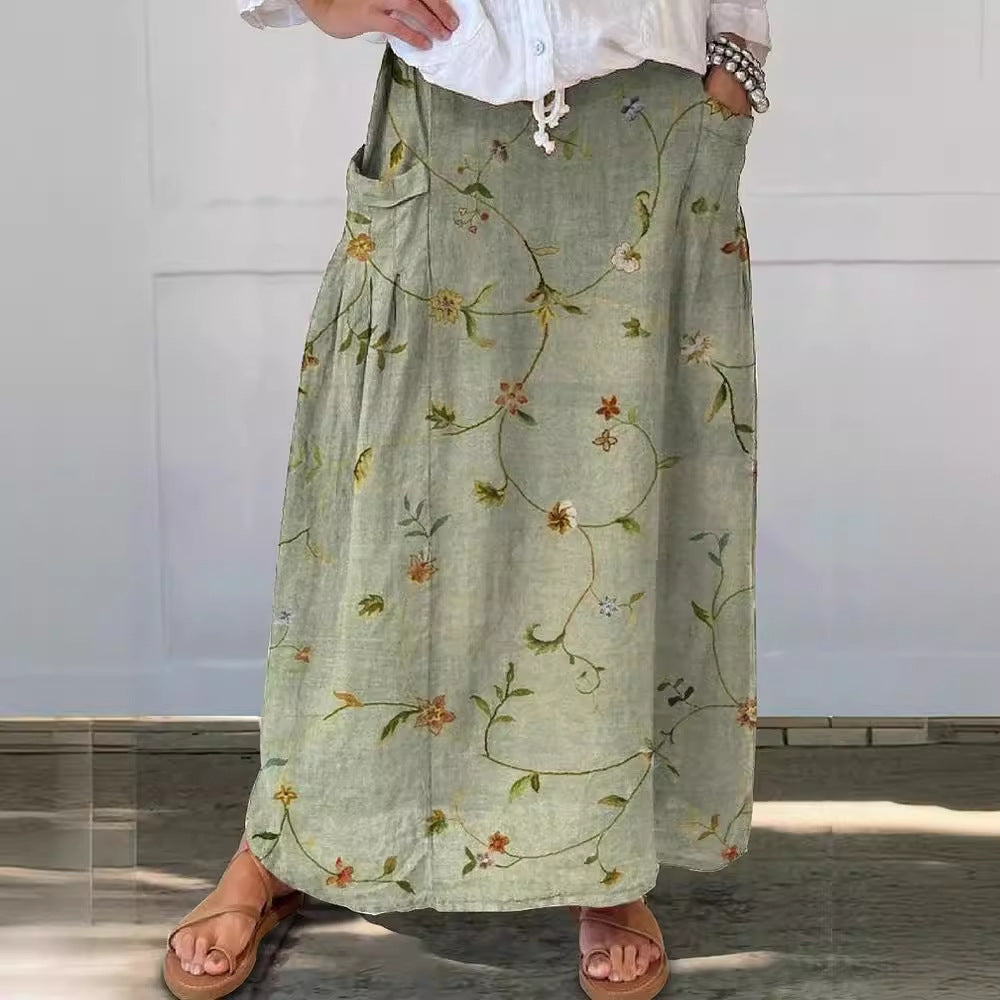 Retro Floral Greta  Everyday Pocket Skirt