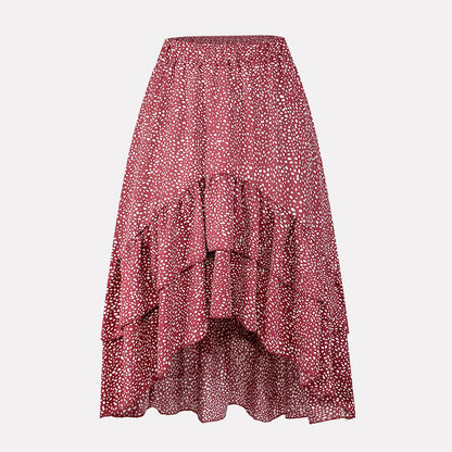 Floral Ruffle Midi Skirt by Greta 