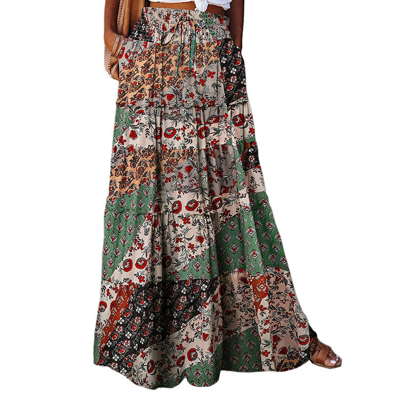 Bohemian Print Greta  Maxi Skirt
