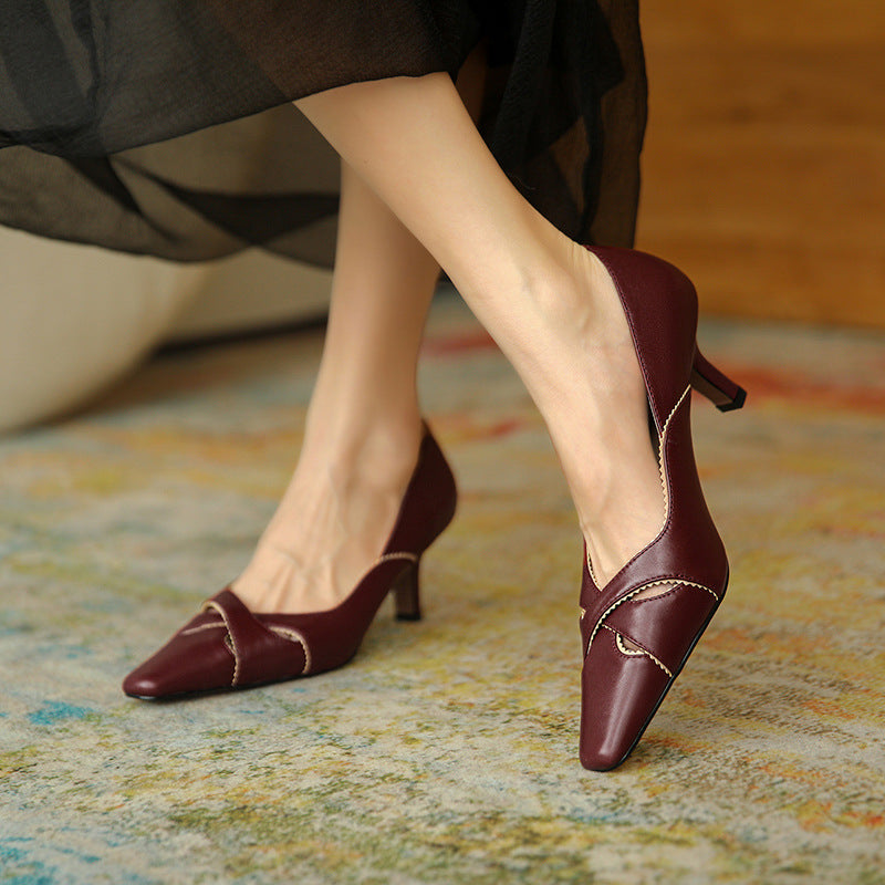 Elegant Leather Heels by Greta 