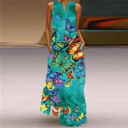 Vibrant Print Long Dress Greta 