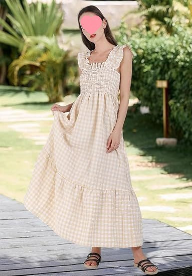 Plaid Ruffle Maxi Dress by Greta 