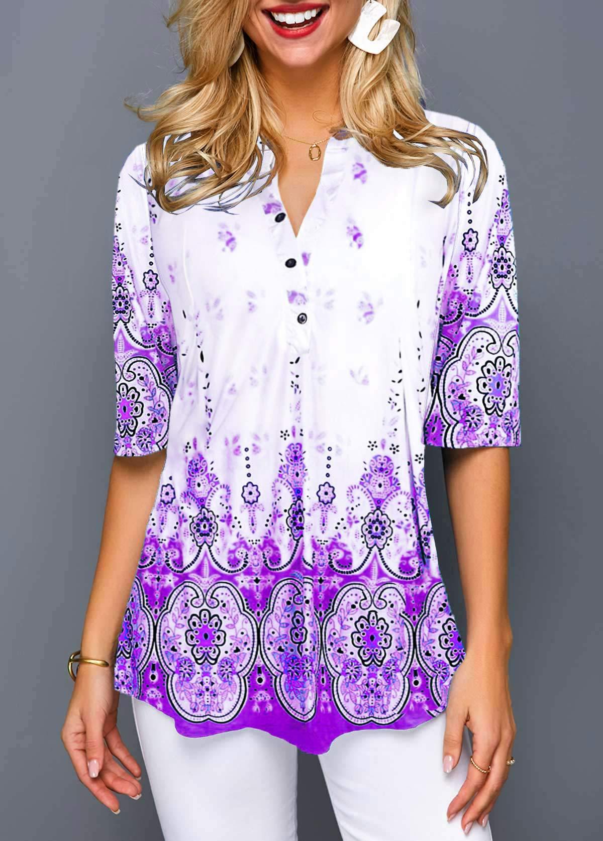 Boho Print Greta  Comfortable Everyday Shirt