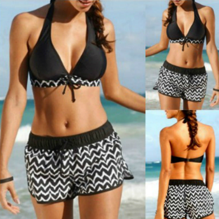 Chic Zigzag Greta  Bikini Set with Shorts