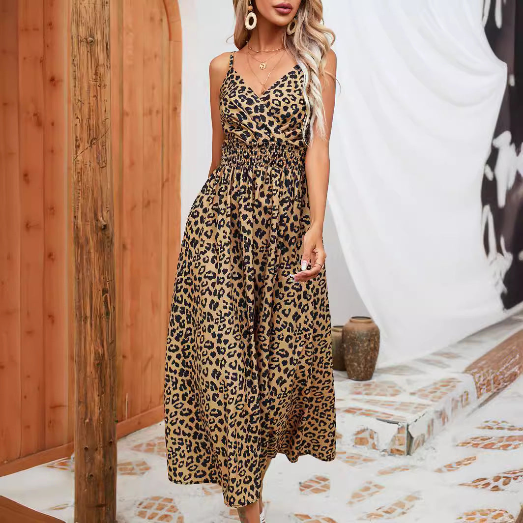 Leopard Print Sling Dress Greta  Summer Maxi
