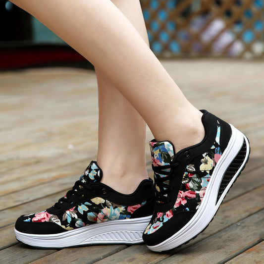 Floral Canvas Greta  Breathable Sneakers