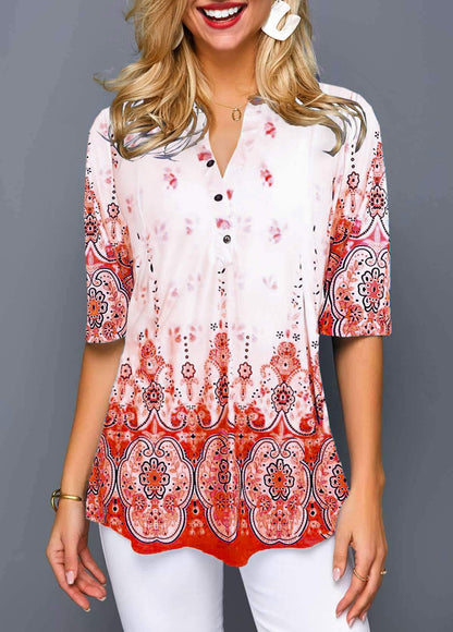 Boho Print Greta  Comfortable Everyday Shirt