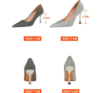 Sparkling Pointed Toe Heels by Greta 