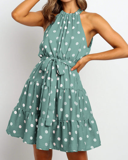 Chic Polka Dot Halter Dress by Greta 
