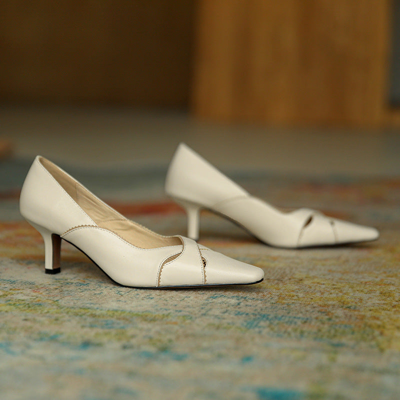 Elegant Leather Heels by Greta 