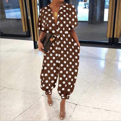 Chic Print Greta  Short Sleeve Jumpsuit