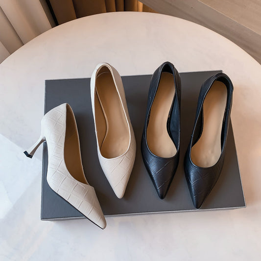 Elegant Sheepskin Pointed Heels by Greta 