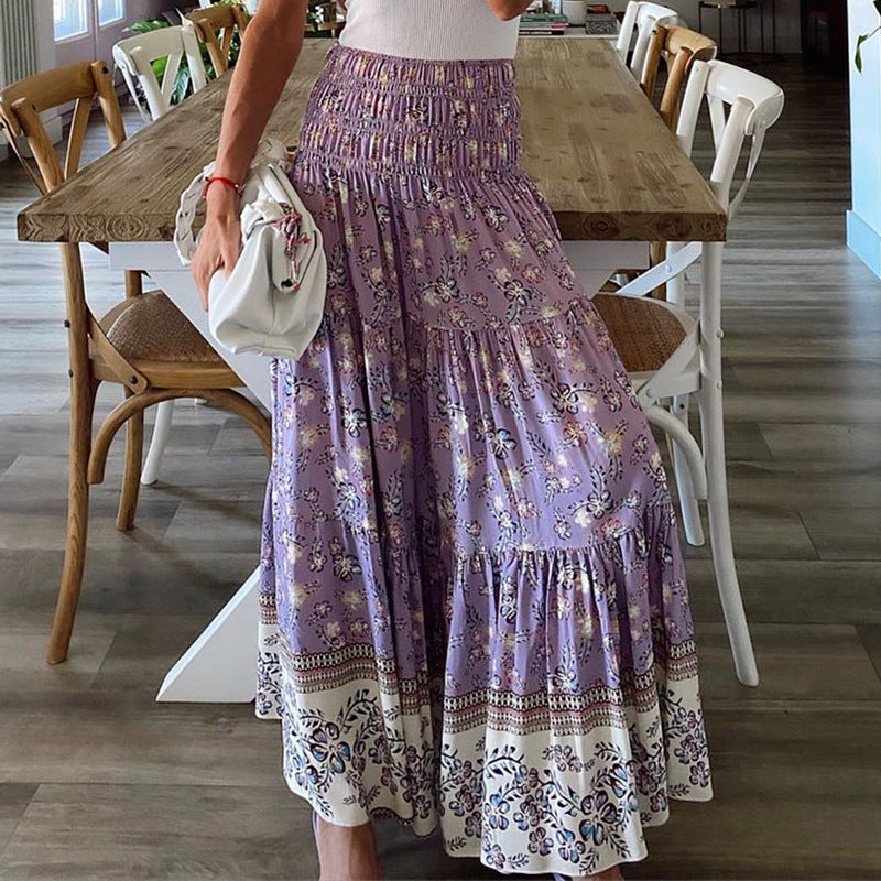 Floral High Waist Maxi Skirt Greta 