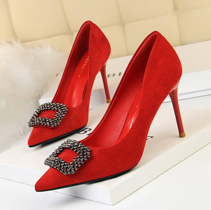Elegant Rhinestone Stiletto Heels by Greta 