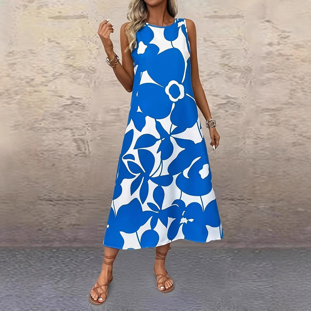 Bold Floral Greta  Sleeveless Summer Dress