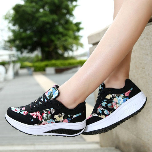 Floral Canvas Greta  Breathable Sneakers