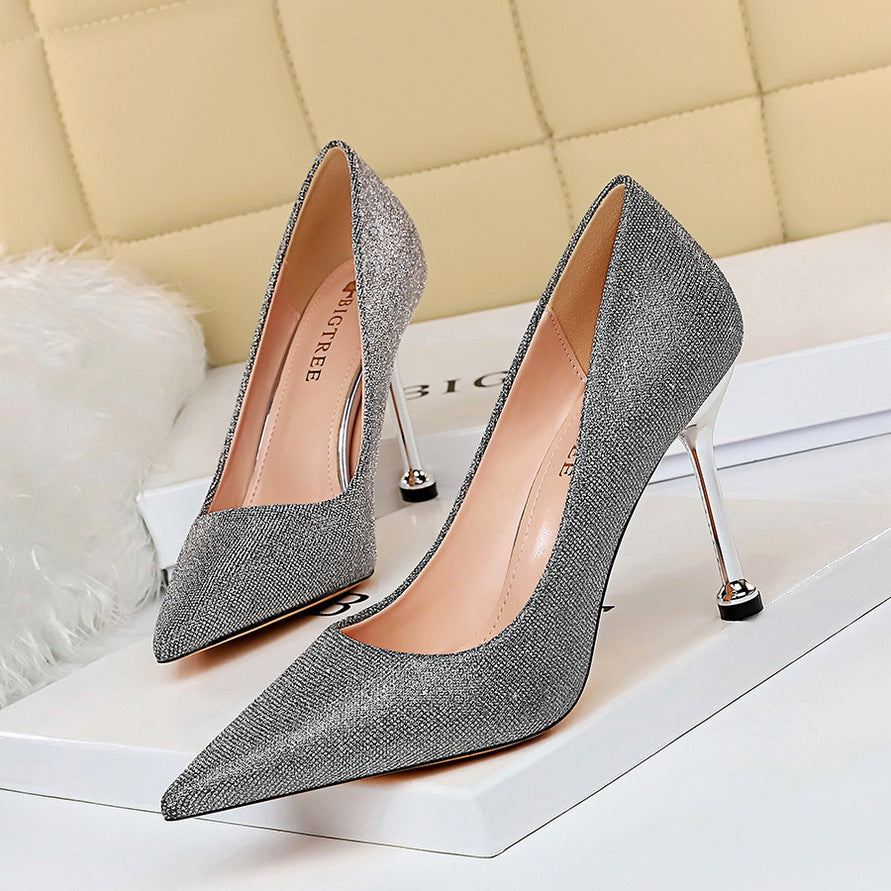 Sparkling Pointed Toe Heels by Greta 