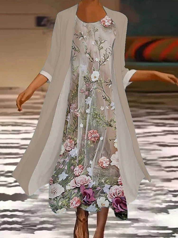 Elegant Floral Greta  Summer Two-Piece Dress