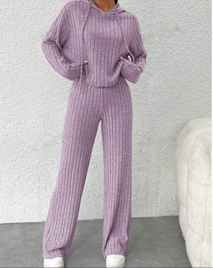 Cozy Striped Greta  Hoodie Lounge Set