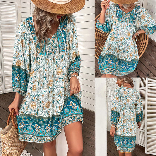 Boho Floral Greta  Summer Dress