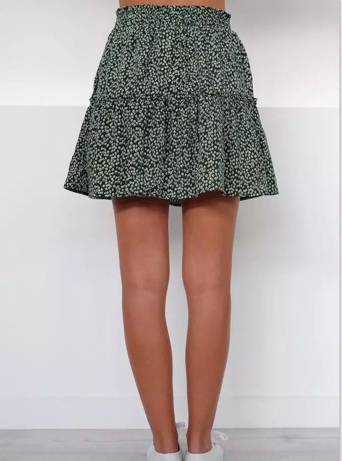 Floral Ruffle High Waist Skirt by Greta 