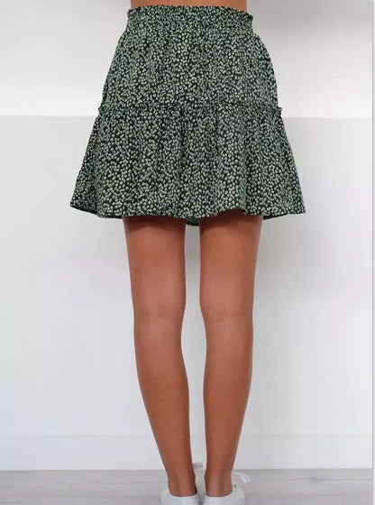 Floral Ruffle High Waist Skirt by Greta 