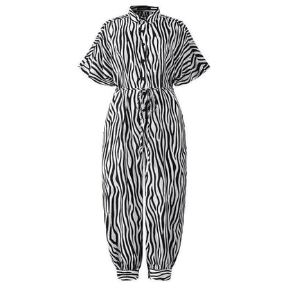 Chic Print Greta  Short Sleeve Jumpsuit