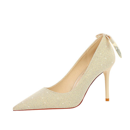 Elegant Gold Stiletto Heels by Greta 