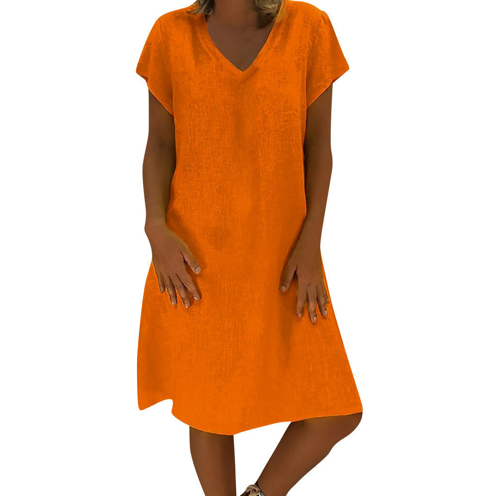 Vibrant V-Neck Everyday Dress by Greta 